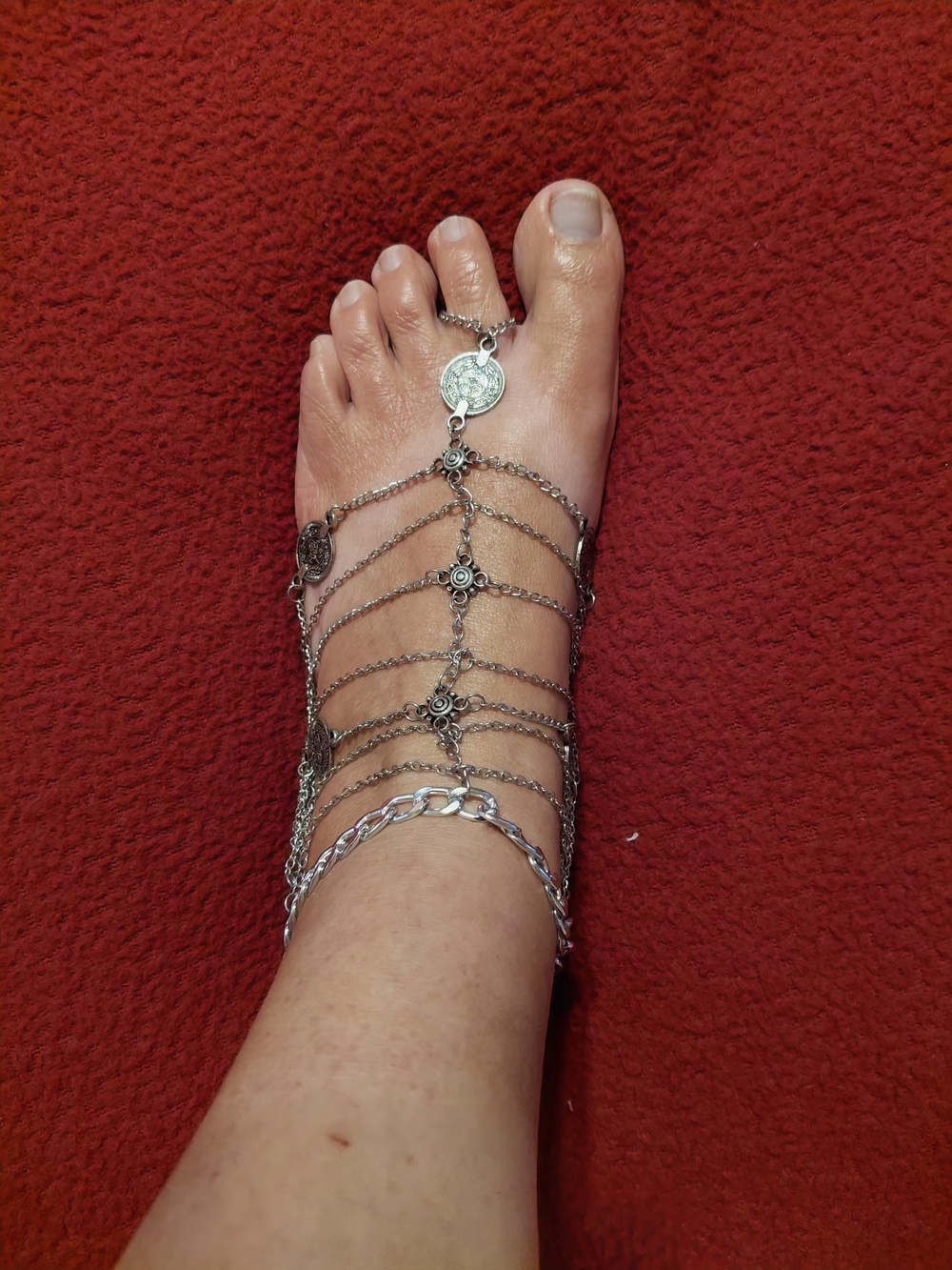 New Bohemian Silver-Tone Foot Chain Barefoot Sandal